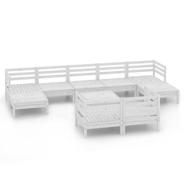Garten-Lounge-Set 3010625 (10-teilig) Weiß - Kiefer - 64 x 29 x 64 cm