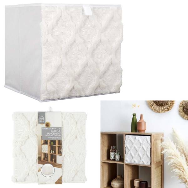 Textilbehälter Bohocube Beige - Textil - 30 x 30 x 30 cm