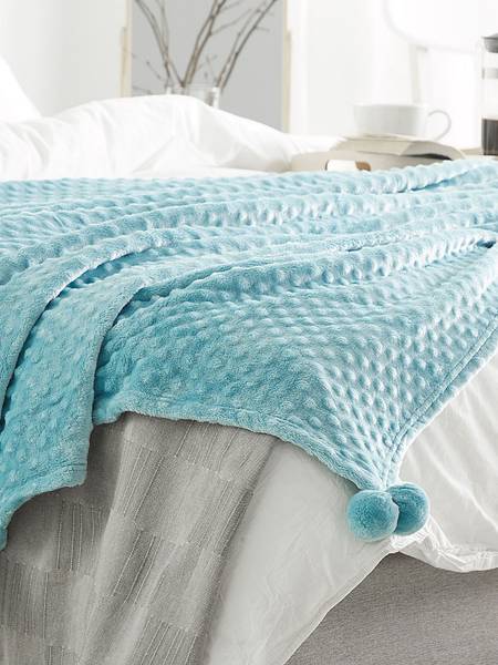 Kuscheldecke SAMUR Blau - Hellblau - 150 x 150 cm