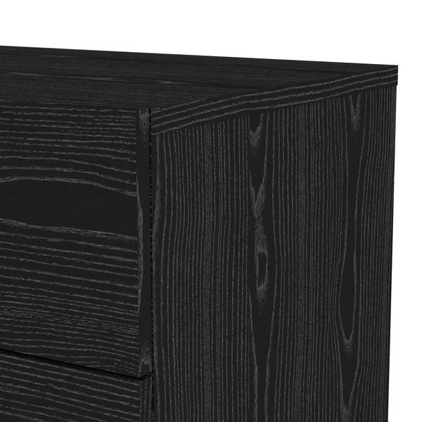 Commode Petra Noir - En partie en bois massif - 81 x 69 x 41 cm