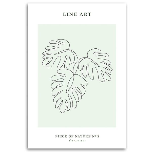 Wandbild blätter – linienkunst 80 x 120 cm