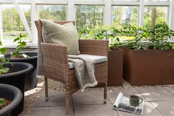 Chaise de repas d’extérieur MALINA Marron