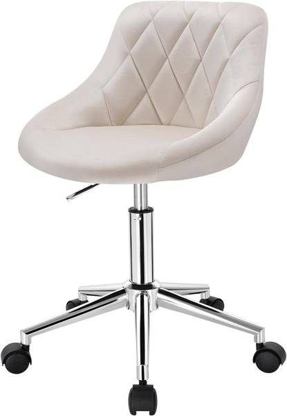 Bürohocker Christin Weiß - Samt - 38 x 77 x 32 cm