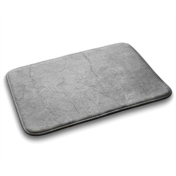 Badteppich Grauer Beton Grau - Textil - 90 x 60 x 90 cm