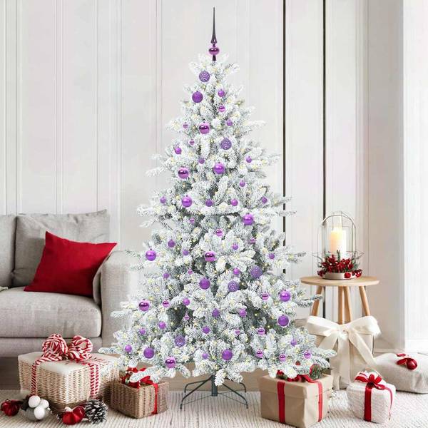 Künstlicher Weihnachtsbaum 3700000070-4 Grün - Violett - Weiß - 116 x 180 x 116 cm