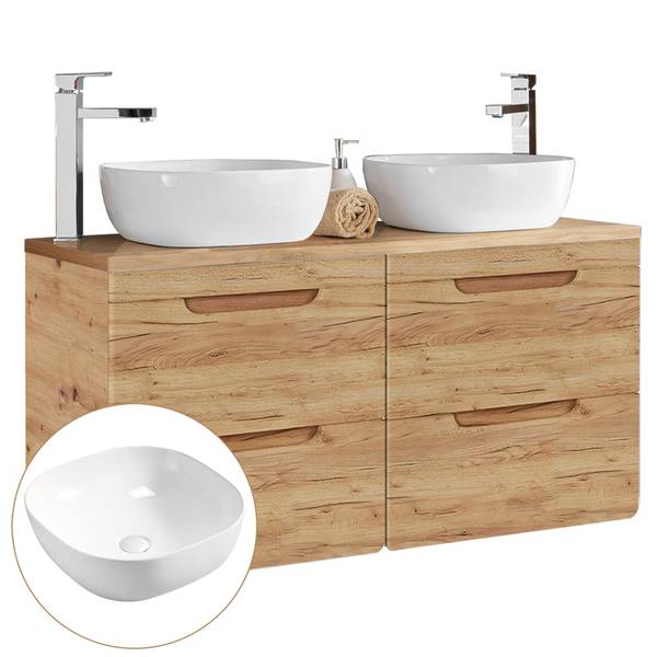 Waschtisch LUTON-56-372 Braun - Holzwerkstoff - 121 x 76 x 46 cm