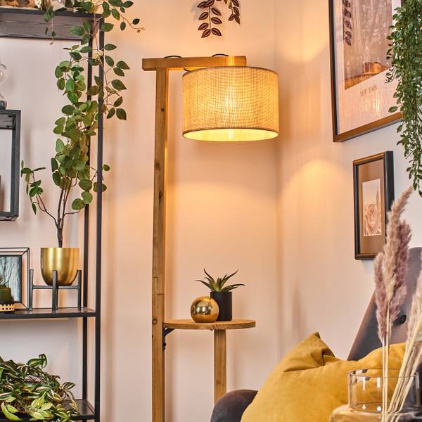 Stehlampe Milanesi Beige - Holzwerkstoff - Metall - 43 x 172 x 50 cm