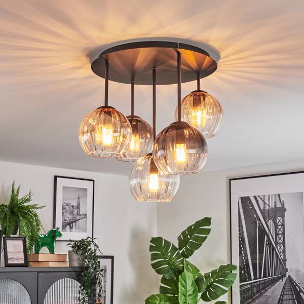 Deckenleuchte Cesaro Grau - Gelb - Metall - 39 x 22 x 40 cm