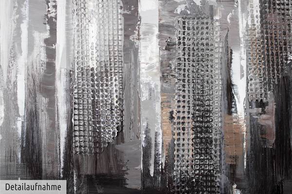 Acrylbild Handgemalt Schiffe & Boote Jec Grau - Baumwollstoff - 80 x 80 x 4 cm