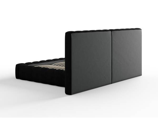 Opbergbed en 2x hoofdbord KELP zwart