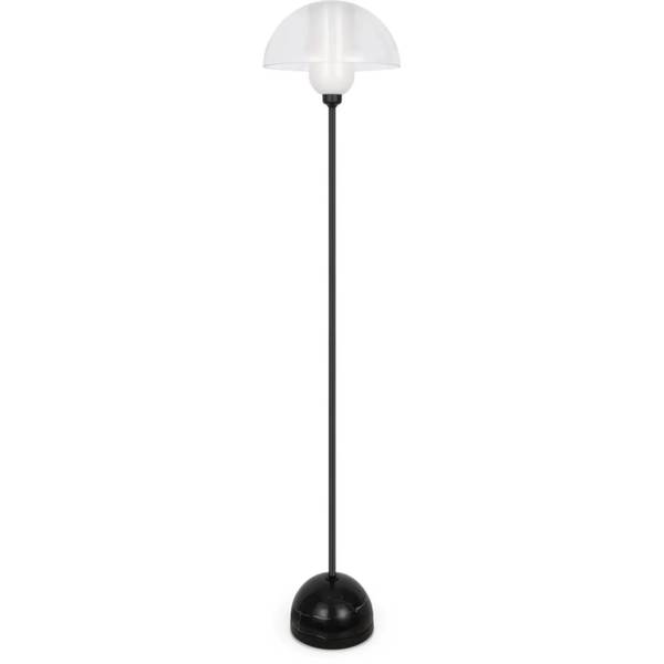 Stehlampe NICK Schwarz - Weiß - Stahl - Klarglas - 30 x 139 x 30 cm