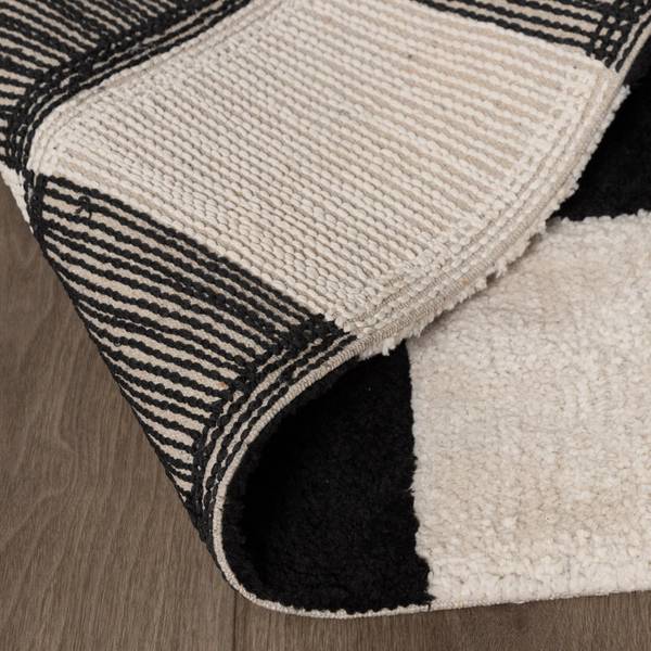Teppich Blox Schwarz - Textil - 120 x 2 x 170 cm