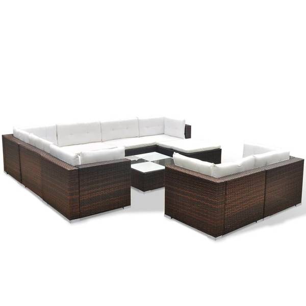 Gartenmöbel-Set 296250 (10-teilig) Braun - Polyester - 74 x 26 x 74 cm