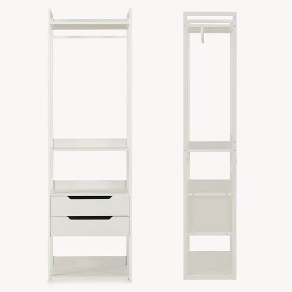 Standgarderobe Jässaatka Grau - Stahl - 61 x 200 x 40 cm