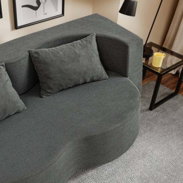 Schlafcouch FST101-DG Grau - Cord - Polyester - 107 x 32 x 177 cm
