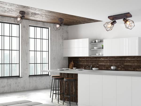 Deckenstrahler Industrial 2-flammig Rost Braun - Dunkelbraun