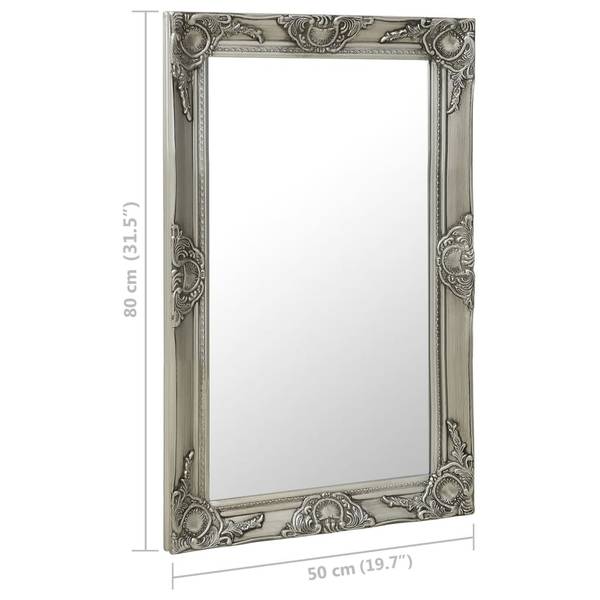 Wandspiegel im Barock-Stil 3002665-2 Silber - 80 x 50 cm