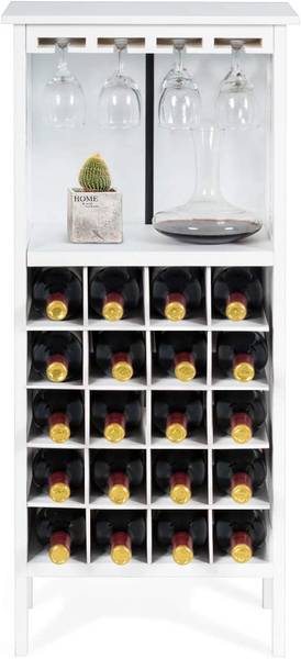 Weinschrank für 20 Flaschen Weiß - Holzwerkstoff - 25 x 96 x 42 cm