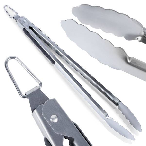 Grillzange 489166 Silber - Edelstahl - 15 x 5 x 39 cm