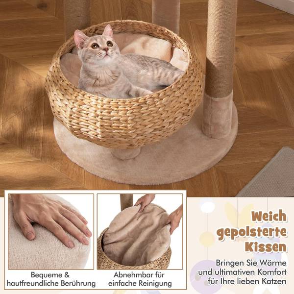 Kratzbaum BH32303NQDE Beige - Holzwerkstoff - 58 x 164 x 58 cm