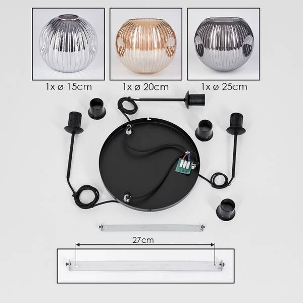 Deckenleuchte Cesaro Grau - Silber - Gelb - Metall - 65 x 65 x 100 cm