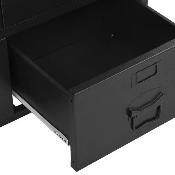Armoire de bureau 145355 Noir - Acier - 75 x 120 x 75 cm