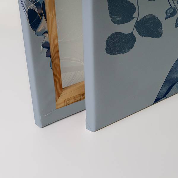 Leinwandbild Lisa Painted Blau - Textil - 40 x 50 x 2 cm