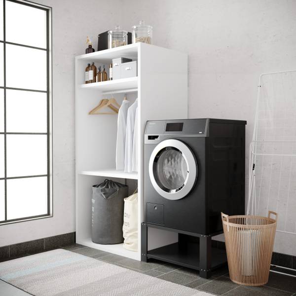 Waschmaschinen Untergestell Ecoslim Schwarz - Metall - 63 x 31 x 54 cm