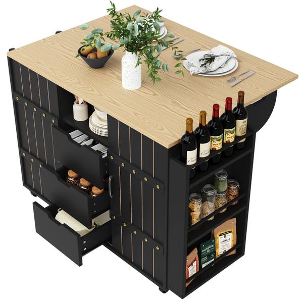 Kücheninsel BB8052 Schwarz
