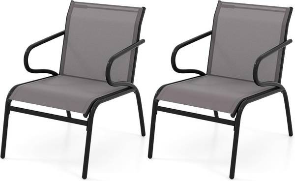 Terrassenstühle ZB34860SD-4DE(2er-Set) Grau - Textil - 54 x 78 x 73 cm