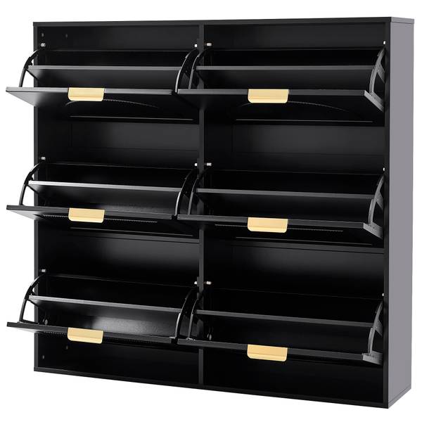 Schuhkipper SHEFLine Ⅲ Schwarz - Holzwerkstoff - 118 x 115 x 25 cm