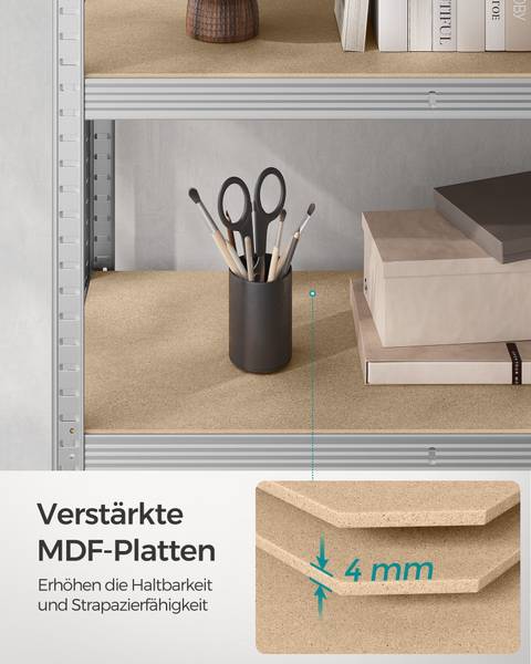 Schwerlastregal Victoria Silber - Holzwerkstoff - 60 x 200 x 120 cm