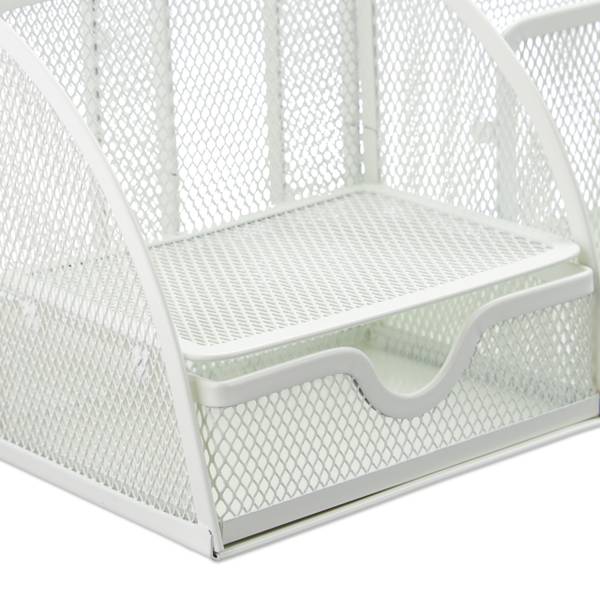 Schreibtisch Organizer Weiß Weiß - Stahl - 28 x 13 x 14 cm