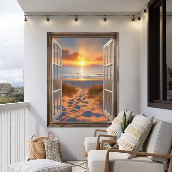 GARTENPOSTER Abendstrand 120 x 160 cm