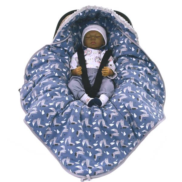 Einschlagdecke Tiny Blau - Textil - 80 x 2 x 80 cm