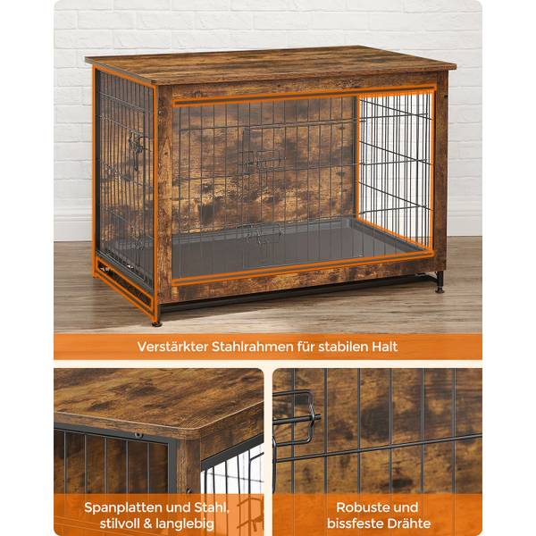 Hundekäfig Johannesburg Braun - Holzwerkstoff - 65 x 68 x 98 cm