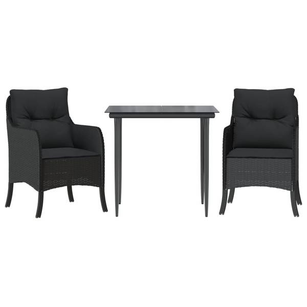 Garten-Essgruppe 3038883-1 (3-teilig) Schwarz - Stahl - 80 x 74 x 80 cm