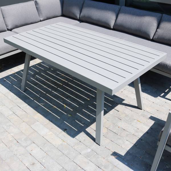 Gartenmöbel 8-Sitzer Saint Tropez Grau - Metall - 75 x 64 x 212 cm