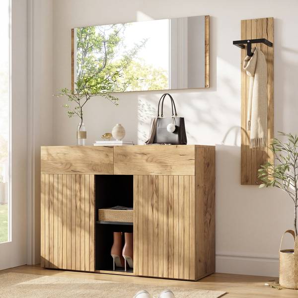 Garderobenset NATZOOM443(3er Set) Braun - Holzwerkstoff