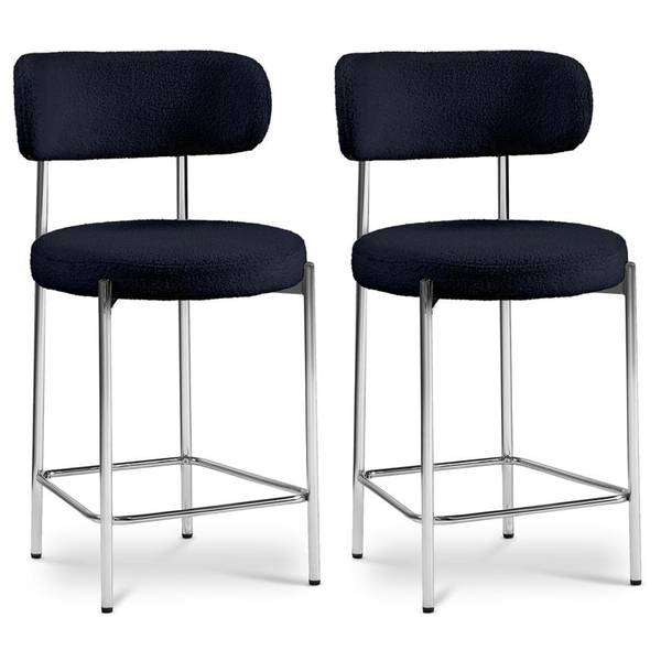 Barhocker NOVA 2er-Set Blau - Webstoff - 52 x 96 x 53 cm