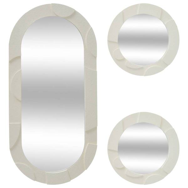 Spiegel ANNY 3er-Set Beige - Glas - 25 x 25 x 2 cm