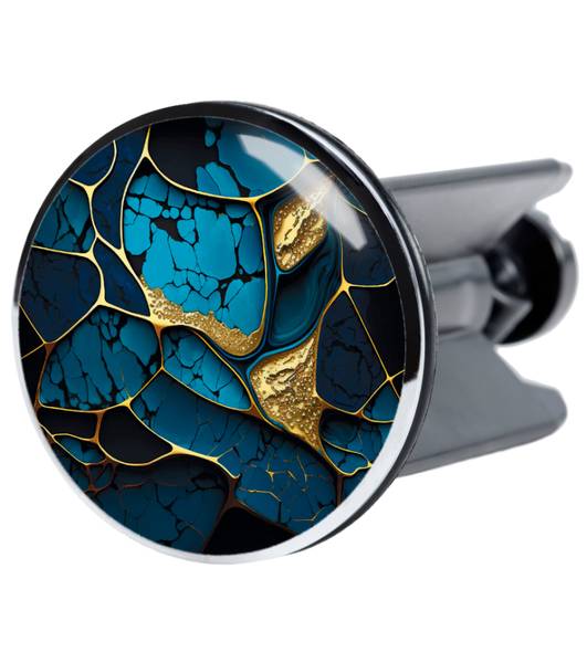 Waschbeckenstöpsel Blau - Gold - Polyester - 4 x 7 x 7 cm