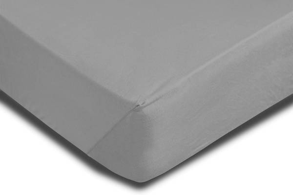 Spannbettlaken grau 180-200x200 cm Heavy Grau - Jersey - 200 x 4 x 200 cm