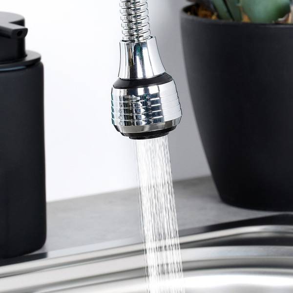 Strahlregler für Wasserhahn Silber - Kunststoff - 4 x 4 x 14 cm