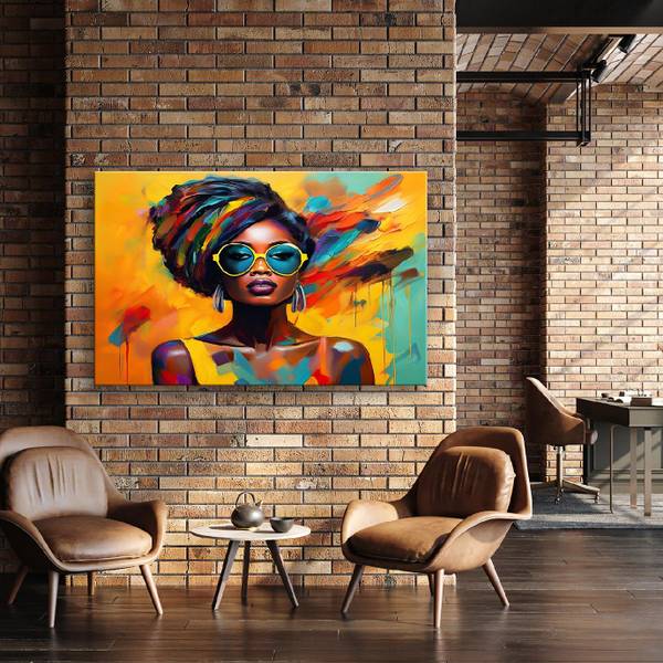 Wandbild afrikanische frau 100 x 70 cm