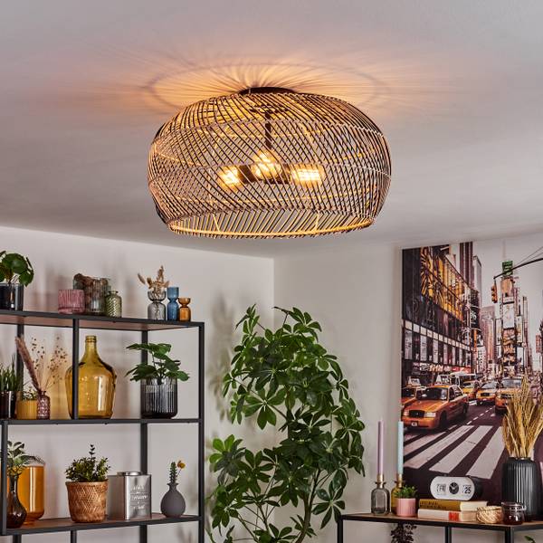 Deckenleuchte Chadid Beige - Schwarz - 19 x 51 x 51 cm