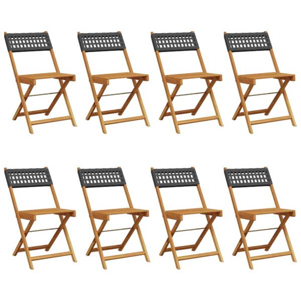 Tuinstoel 3033692-4 set van 8 zwart