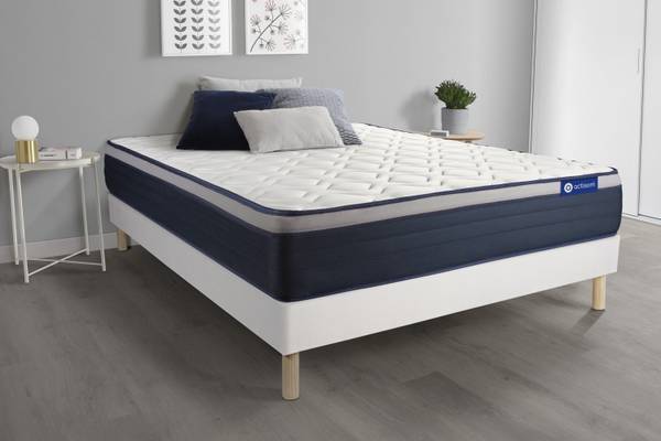 Bettgestell und Matratze Actimemo max - Weiß - Massivholz - 120 x 55 x 195 cm