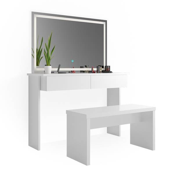 Schminktisch Azur 36905 3er set Weiß - Holzwerkstoff - 120 x 83 x 40 cm