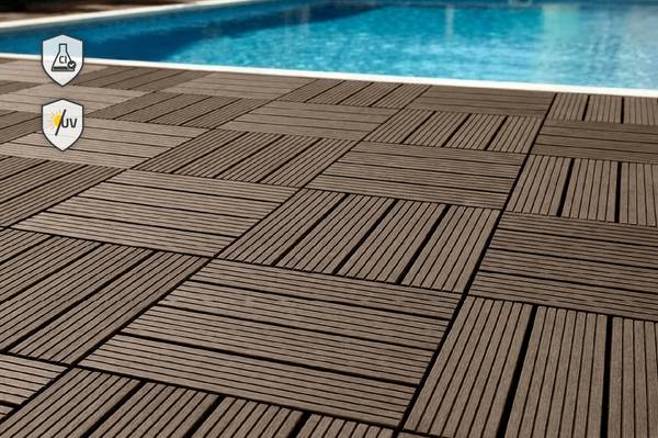Klickfliesen SERRA 30er-Set Braun - Holzwerkstoff - 30 x 2 x 30 cm
